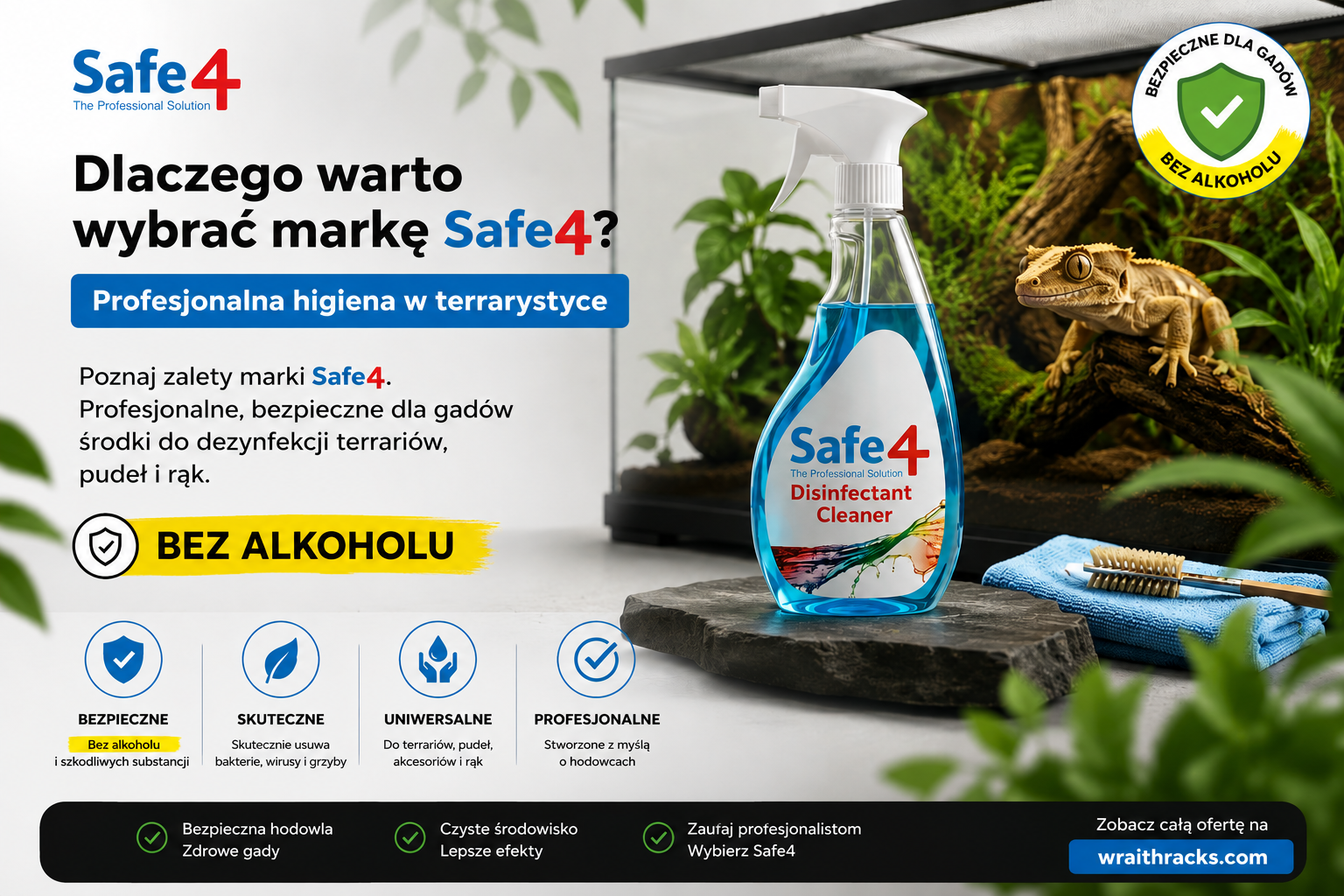 Dlaczego warto wybrać markę Safe4? Profesjonalna higiena w terrarystyce
