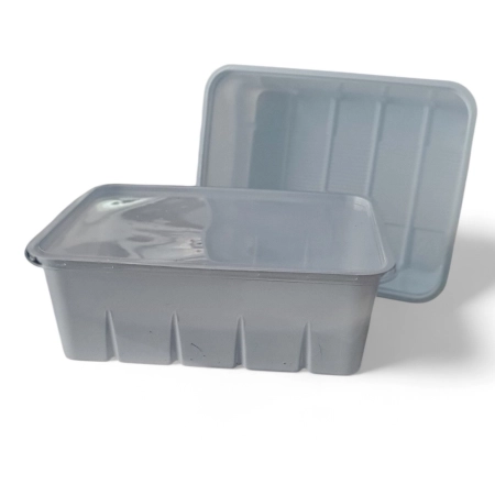 Pudełko z cieńkiego plastiku z pokrywką (1,2 litra) białe (10 sztuk)